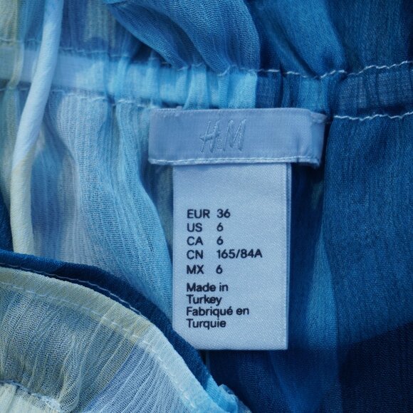 Blue Orange Rainbow Strappy H&M Chiffon Ruffle Top - Picture 3 of 6